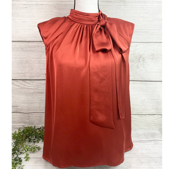 NEW RAMEY BROOK Avia Structured Shoulder Clay Sleeveless Top Lg - Picture 4 of 11